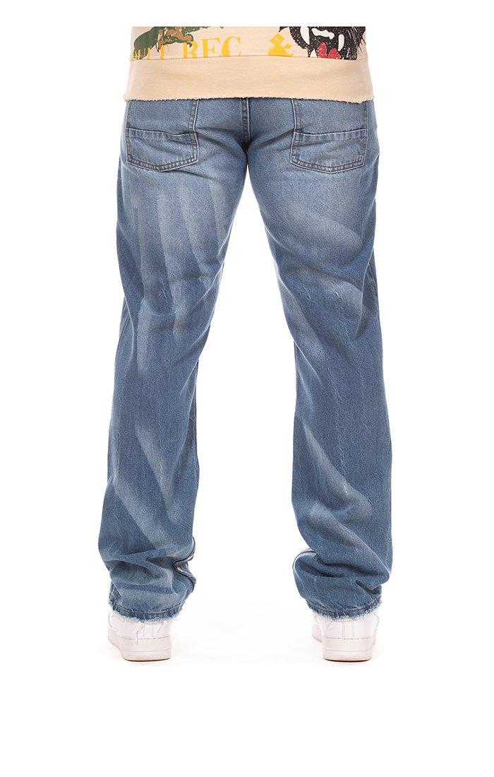 Hustle Gang Men's Rally Regular Fit Medium Wash Denim Jeans - BLUE Thumbnail View 2