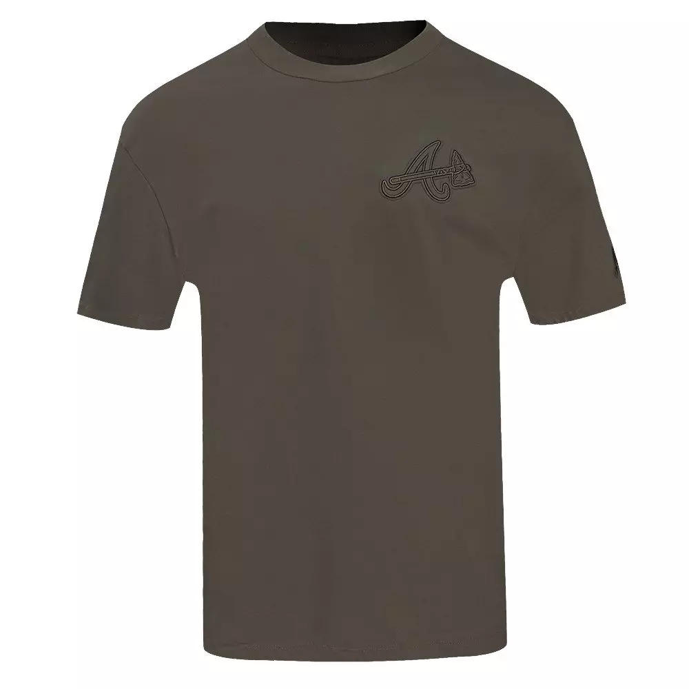 Pro Standard Men's MLB Atlanta Braves Neutral Drop Shoulder Top - Dk Taupe - DK TAUPE