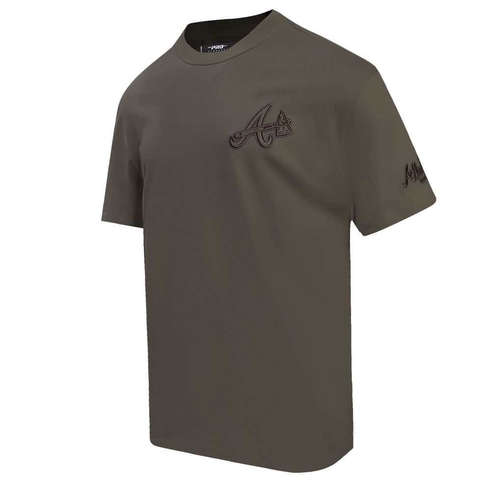 Pro Standard Men's MLB Atlanta Braves Neutral Drop Shoulder Top - Dk Taupe - DK TAUPE