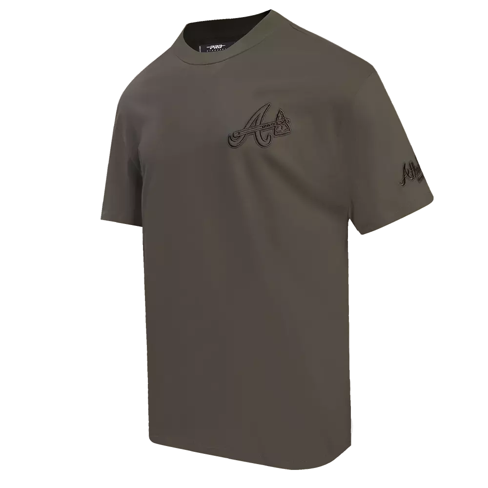 Pro Standard Men's MLB Atlanta Braves Neutral Drop Shoulder Top - Dk Taupe - DK TAUPE