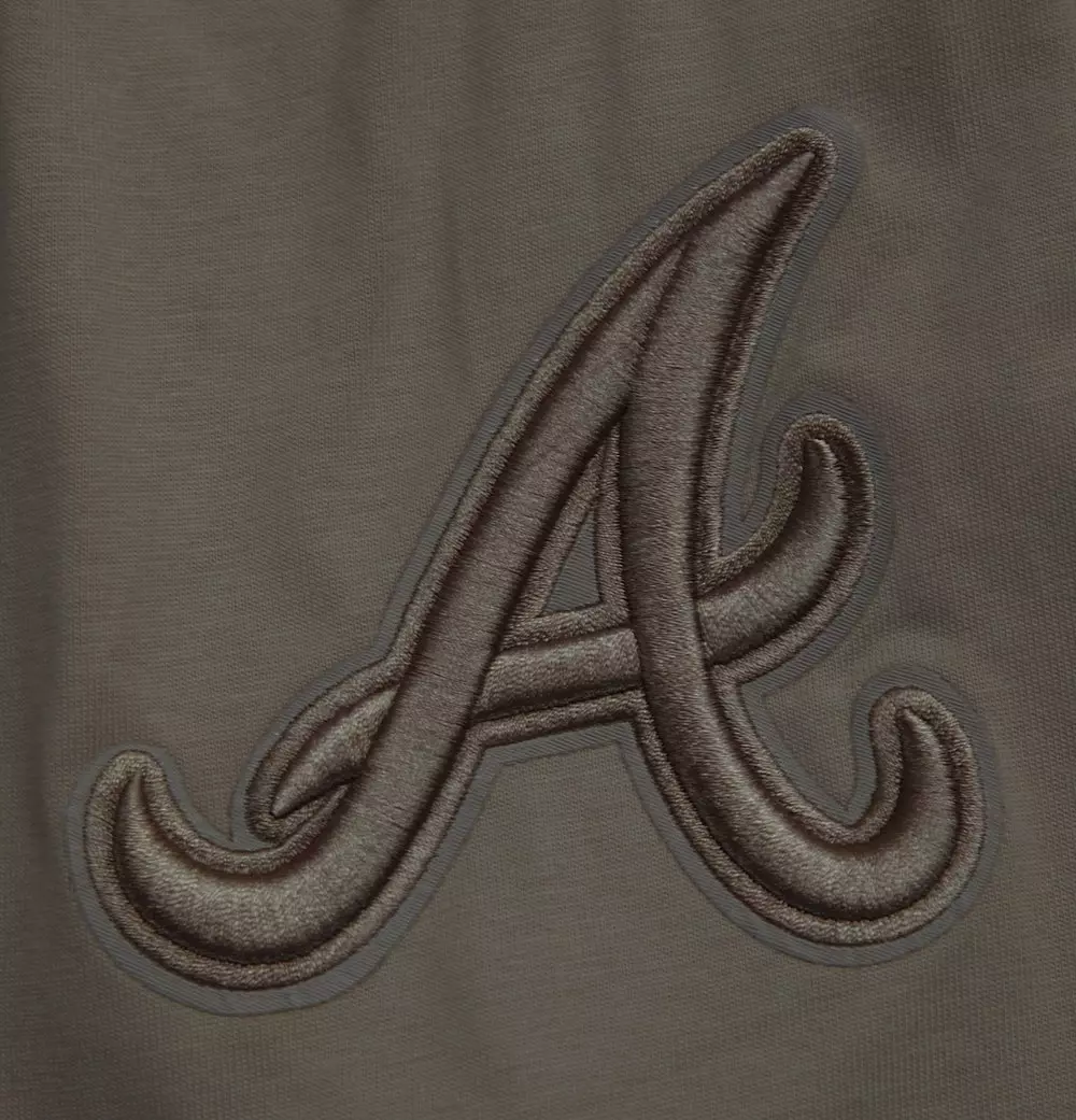 Pro Standard Men's MLB Atlanta Braves Neutral Drop Shoulder Top - Dk Taupe - DK TAUPE