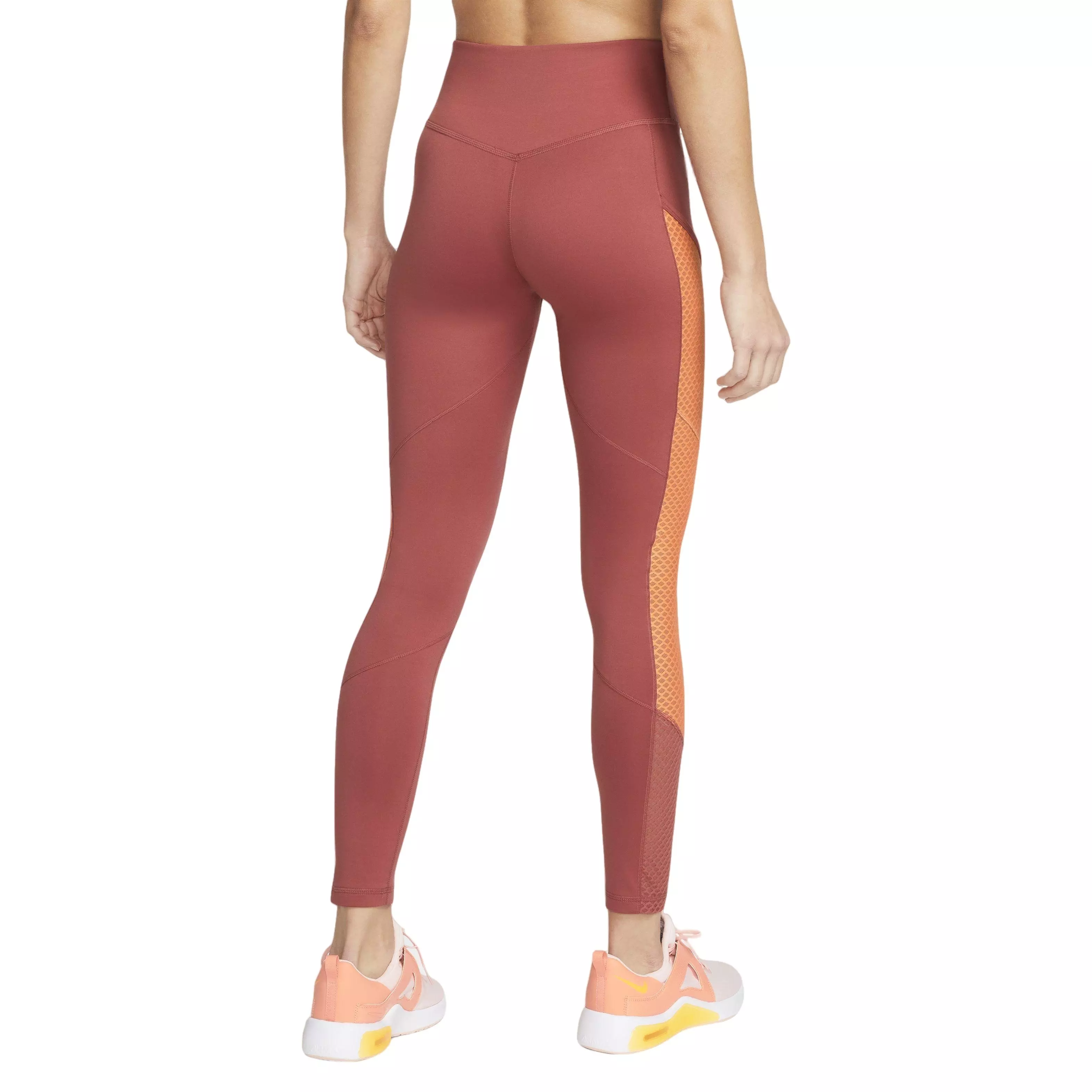 Nike Women's Therma-FIT One Mid-Rise Training Leggings w/Pockets - RUST/ORANGE