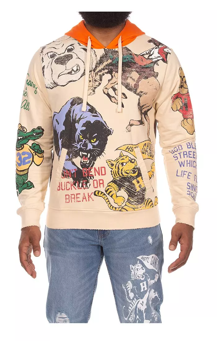 Hustle Gang Men's Pep Up Hoodie - CREAM