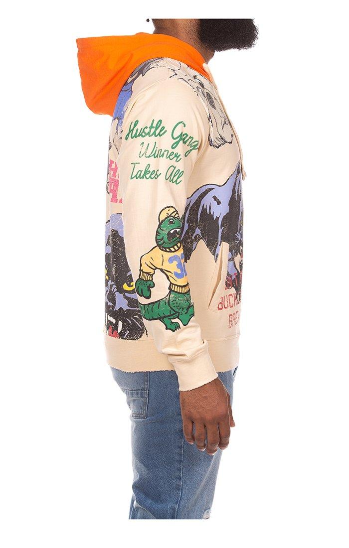 Hustle Gang Men's Pep Up Hoodie - CREAM Thumbnail View 3