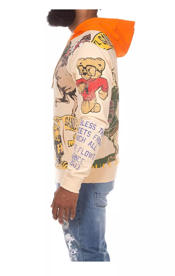 Hustle Gang Men's Pep Up Hoodie - CREAM