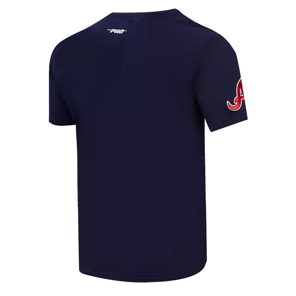 Pro Standard Men's MLB Atlanta Braves Script Tail Tops - Navy - NAVY