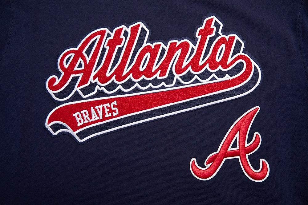 Pro Standard Men's MLB Atlanta Braves Script Tail Tops - Navy - NAVY