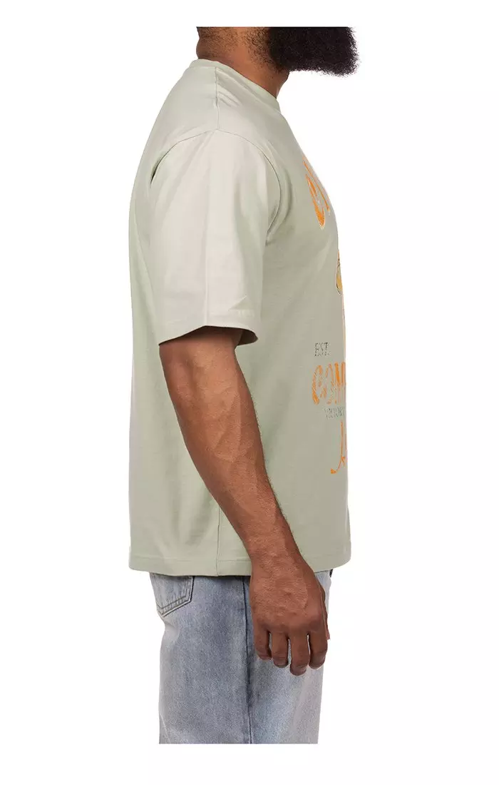 Hustle Gang Men's City Wide Bear Short Sleeve Knit T-Shirt - LT GREEN