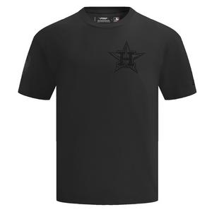 Pro Standard Men's MLB Houston Astros Neutral Cotton Jersey Drop Shoulder Top - Black - BLACK