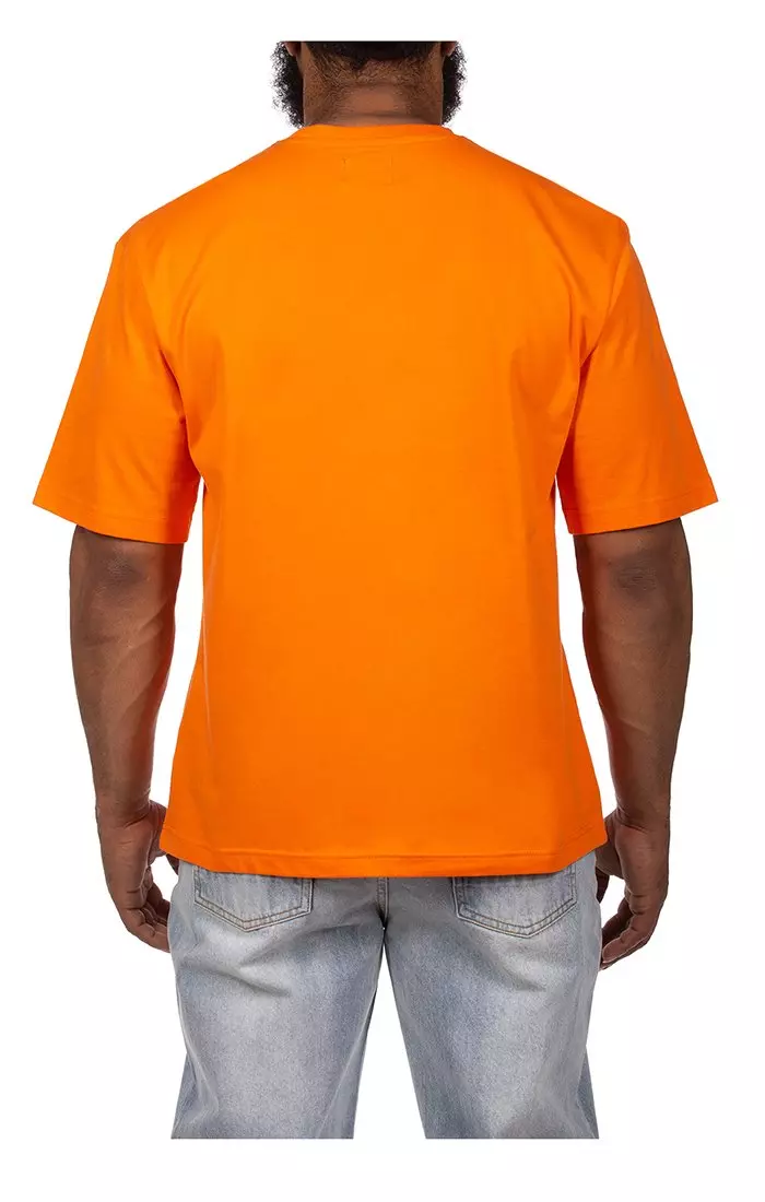 Hustle Gang Men's Fido Short Sleeve Knit T-Shirt - ORANGE