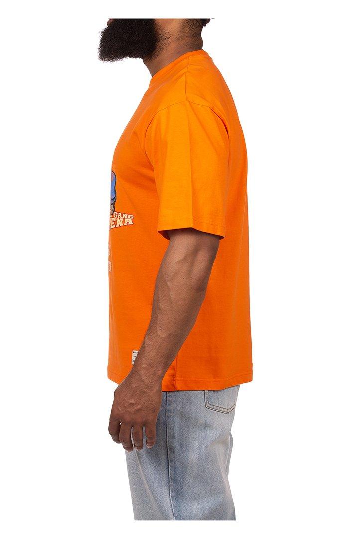 Hustle Gang Men's Fido Short Sleeve Knit T-Shirt - ORANGE Thumbnail View 4