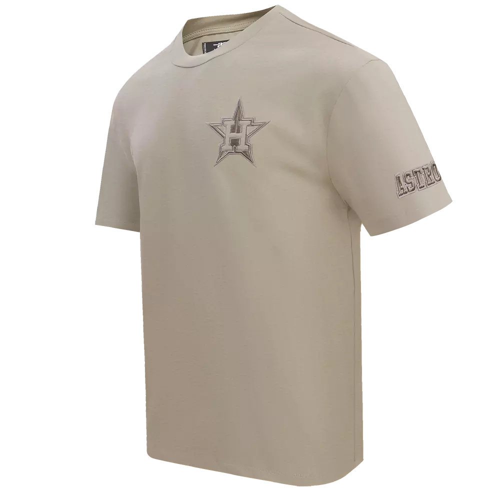 Pro Standard Men's MLB Houston Astros Neutral Cotton Jersey Drop Shoulder Top - Taupe - TAUPE