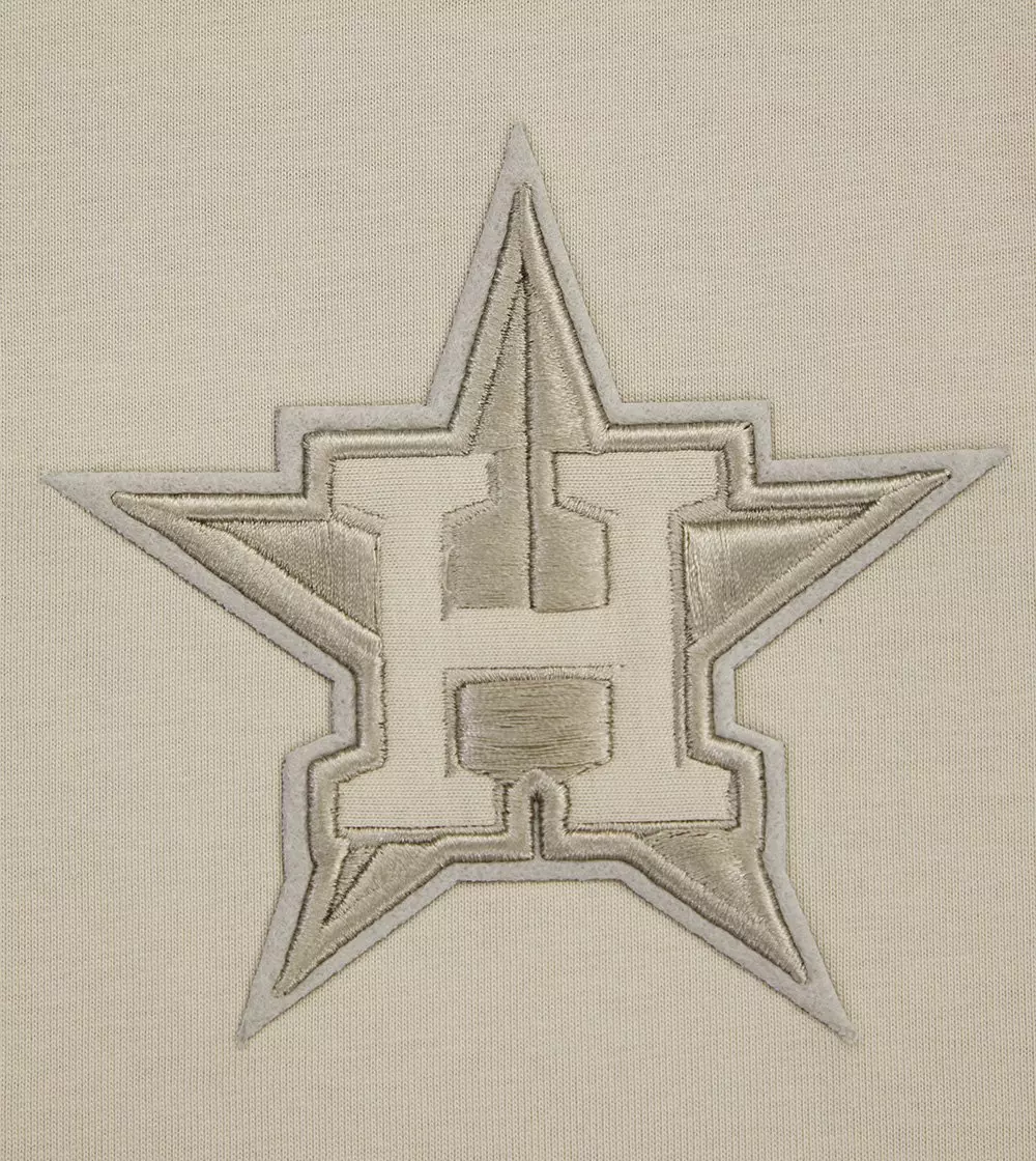 Pro Standard Men's MLB Houston Astros Neutral Cotton Jersey Drop Shoulder Top - Taupe - TAUPE