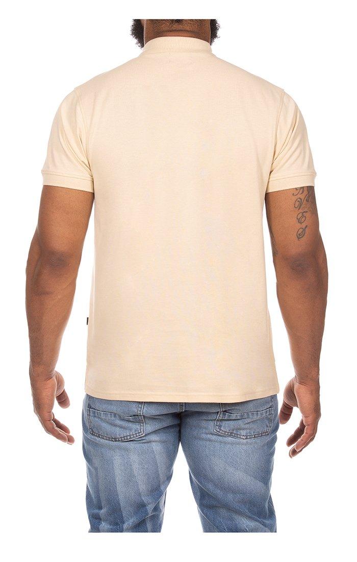 Hustle Gang Men's Competition Short Sleeve Polo - CREAM Thumbnail View 2