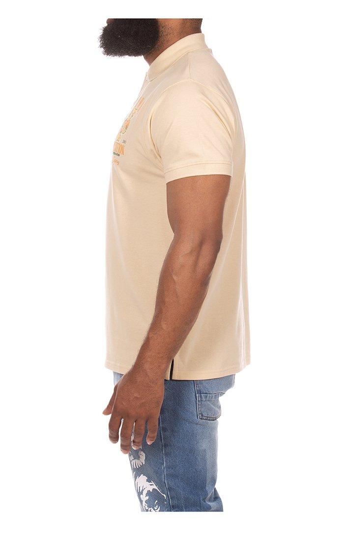 Hustle Gang Men's Competition Short Sleeve Polo - CREAM Thumbnail View 4