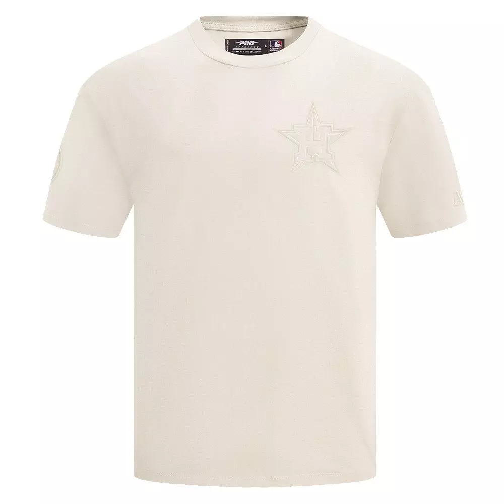 Pro Standard Men's MLB Houston Astros Neutral Cotton Jersey Drop Shoulder Top - Eggshell - EGGSHELL