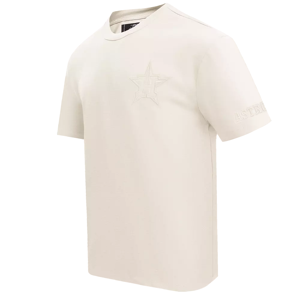 Pro Standard Men's MLB Houston Astros Neutral Cotton Jersey Drop Shoulder Top - Eggshell - EGGSHELL