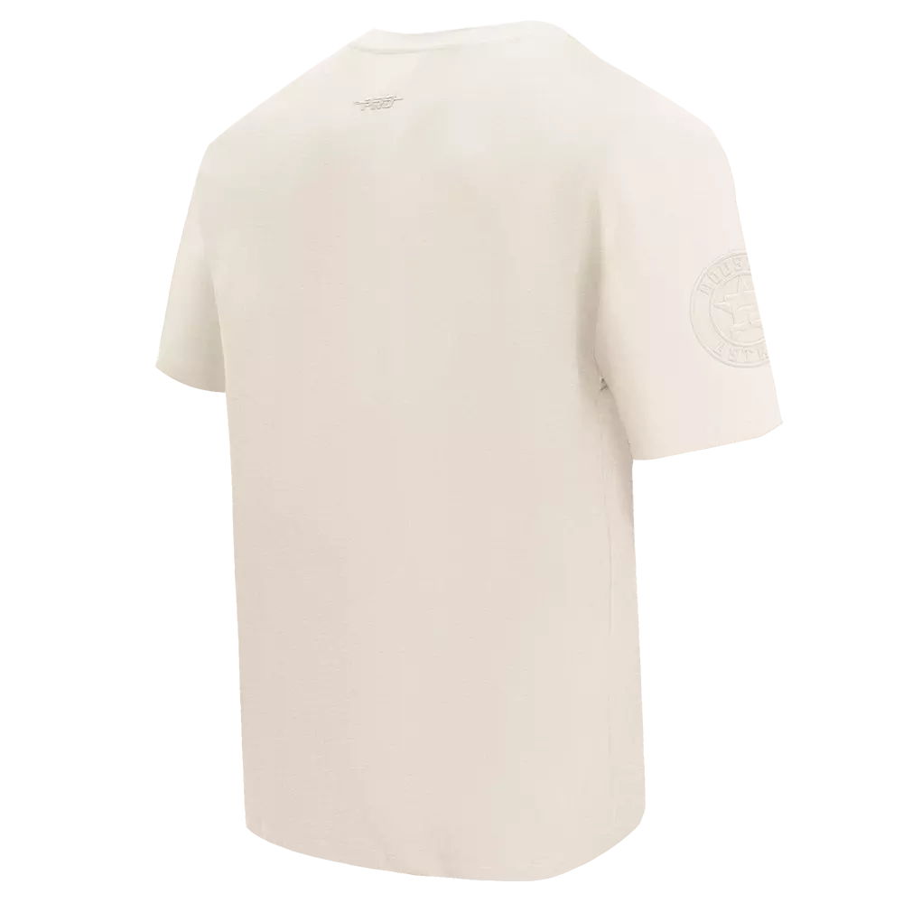 Pro Standard Men's MLB Houston Astros Neutral Cotton Jersey Drop Shoulder Top - Eggshell - EGGSHELL