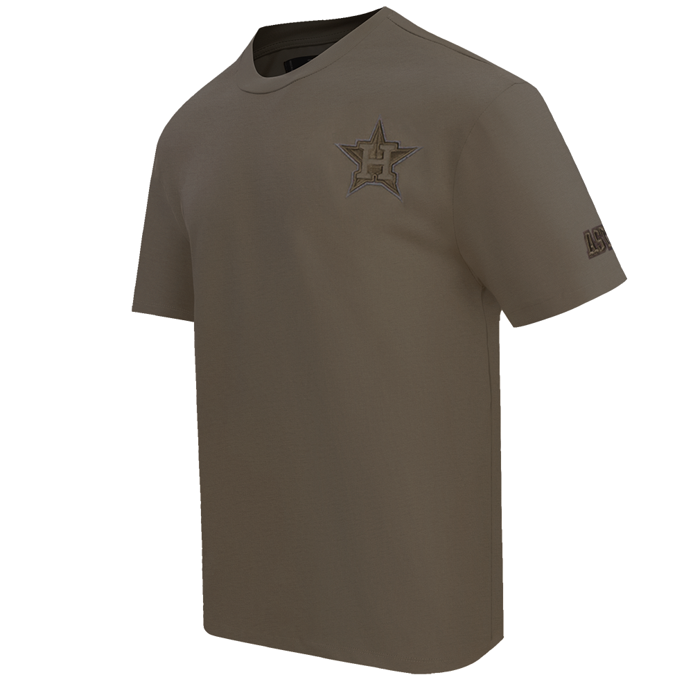 Pro Standard Men's MLB Houston Astros Neutral Drop Shoulder Top - Dk Taupe - DK TAUPE