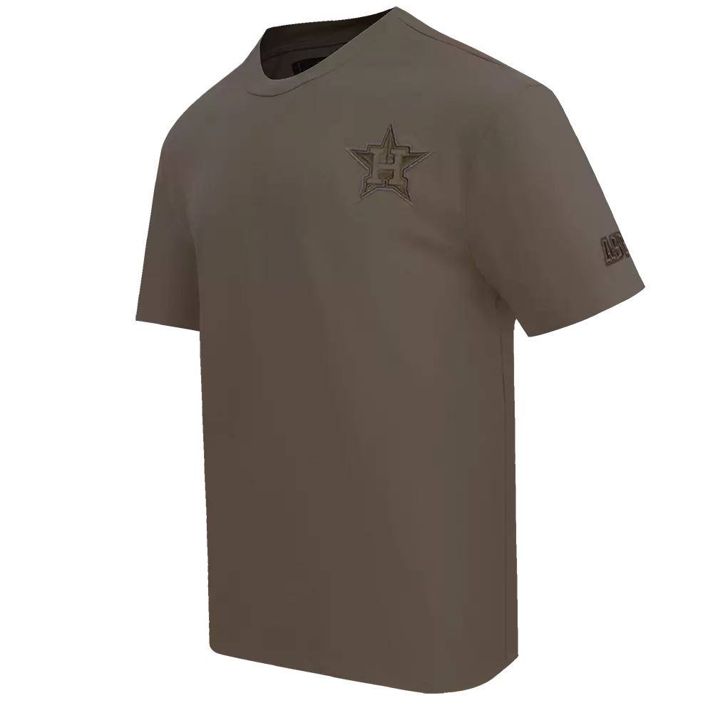 Pro Standard Men's MLB Houston Astros Neutral Drop Shoulder Top - Dk Taupe - DK TAUPE