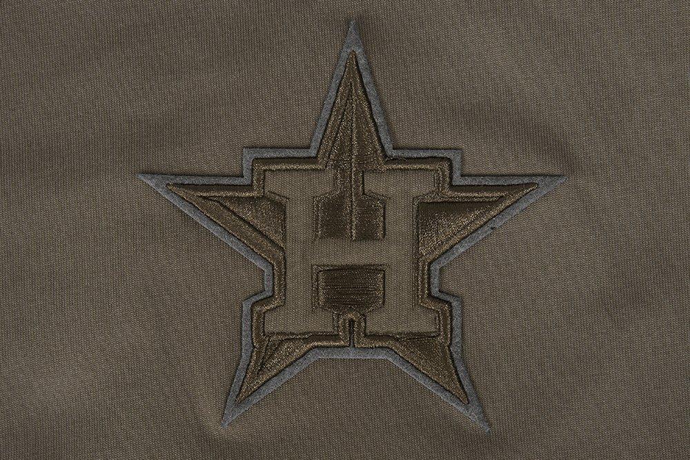 Pro Standard Men's MLB Houston Astros Neutral Drop Shoulder Top - Dk Taupe - DK TAUPE