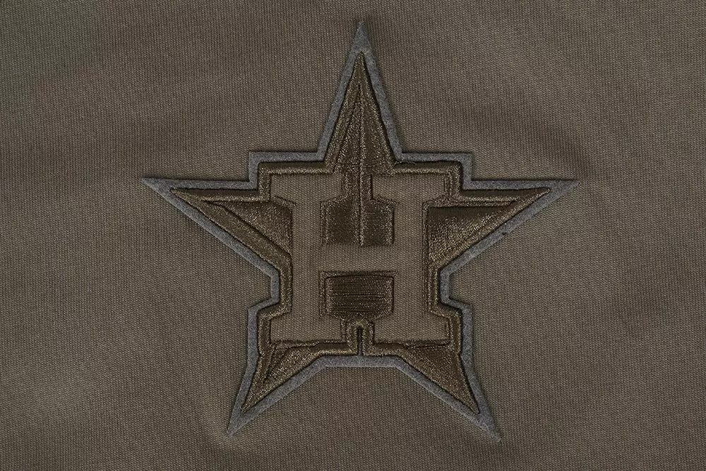 Pro Standard Men's MLB Houston Astros Neutral Drop Shoulder Top - Dk Taupe - DK TAUPE