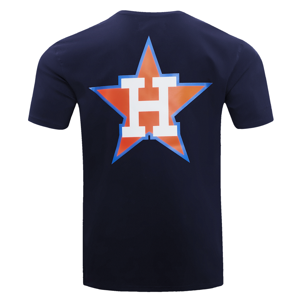 Pro Standard Men's MLB Houston Astros Retro Logo Pro Team Taping Top - Navy/Orange - NAVY/ORANGE