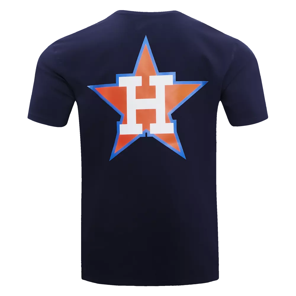 Pro Standard Men's MLB Houston Astros Retro Logo Pro Team Taping Top - Navy/Orange - NAVY/ORANGE