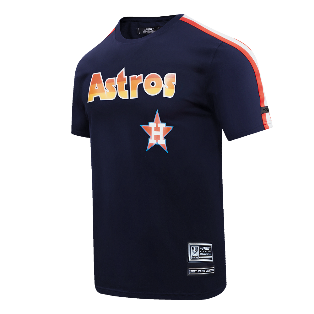 Pro Standard Men's MLB Houston Astros Retro Logo Pro Team Taping Top - Navy/Orange - NAVY/ORANGE