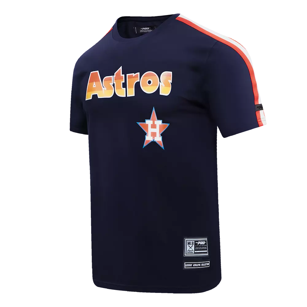 Pro Standard Men's MLB Houston Astros Retro Logo Pro Team Taping Top - Navy/Orange - NAVY/ORANGE