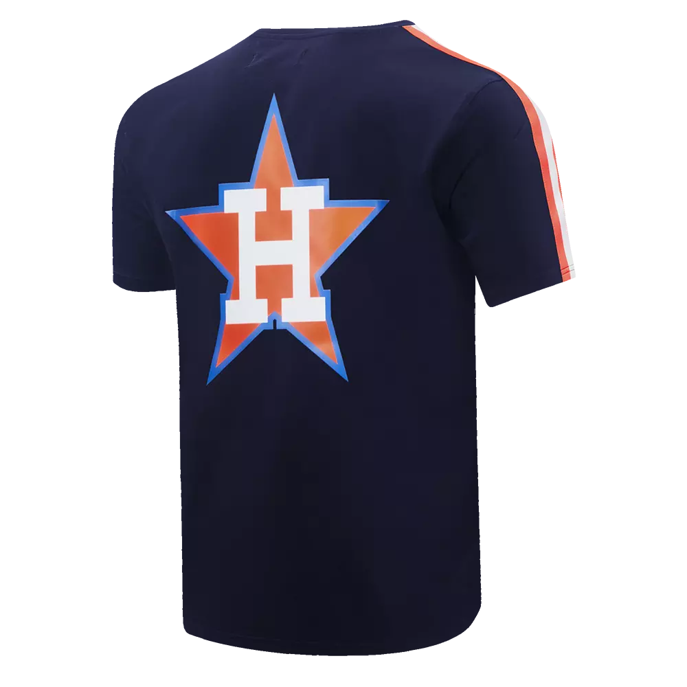 Pro Standard Men's MLB Houston Astros Retro Logo Pro Team Taping Top - Navy/Orange - NAVY/ORANGE
