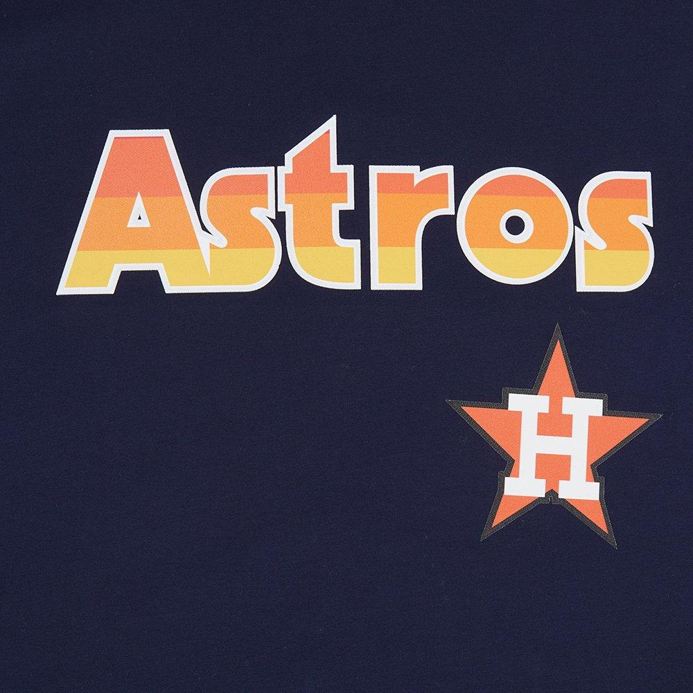 Pro Standard Men's MLB Houston Astros Retro Logo Pro Team Taping Top - Navy/Orange - NAVY/ORANGE