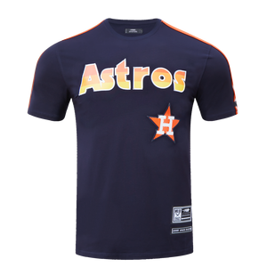 Pro Standard Men's MLB Houston Astros Retro Logo Pro Team Taping Top - Navy/Orange - NAVY/ORANGE