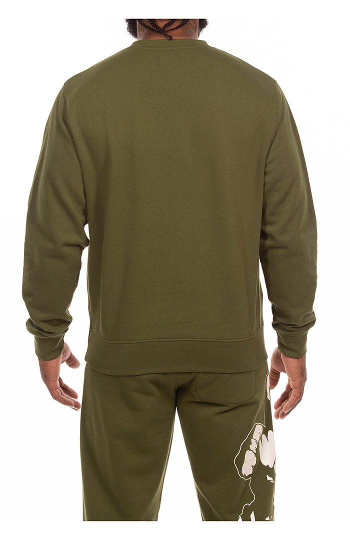 Hustle Gang Men's Forward Crewneck Sweatshirt - DK GREEN Thumbnail View 2