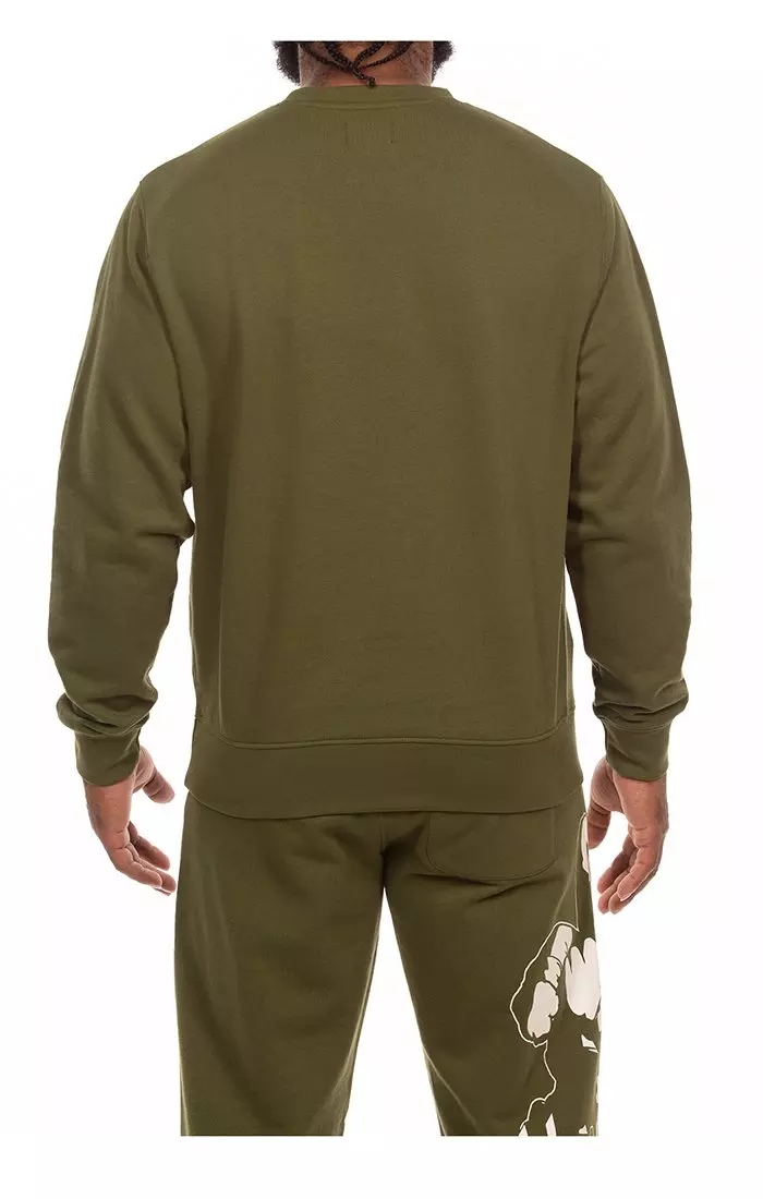 Hustle Gang Men's Forward Crewneck Sweatshirt - DK GREEN