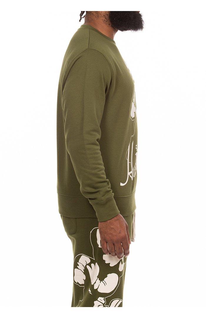 Hustle Gang Men's Forward Crewneck Sweatshirt - DK GREEN Thumbnail View 3
