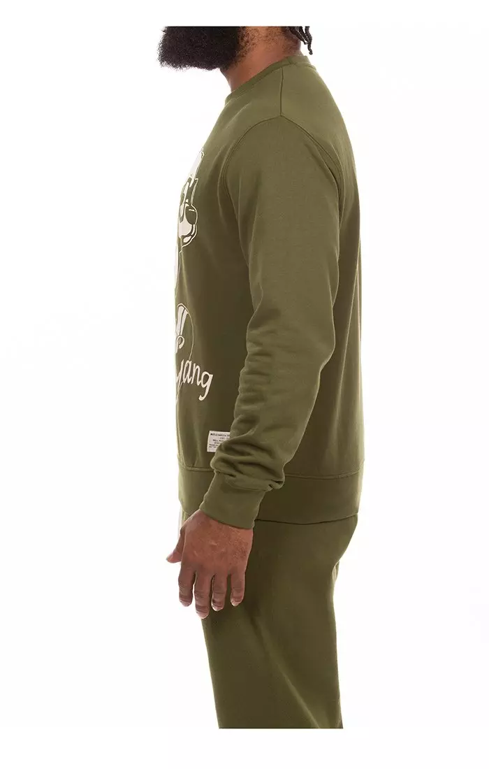 Hustle Gang Men's Forward Crewneck Sweatshirt - DK GREEN