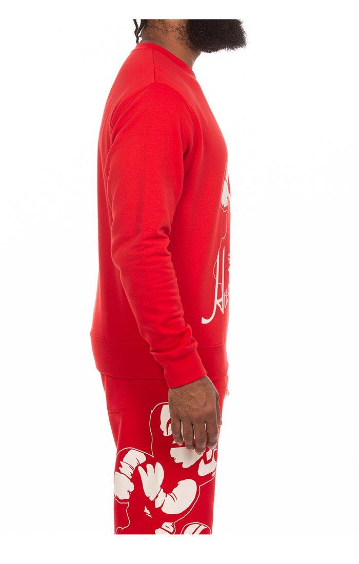 Hustle Gang Men's Forward Crewneck Sweatshirt - RED Thumbnail View 3