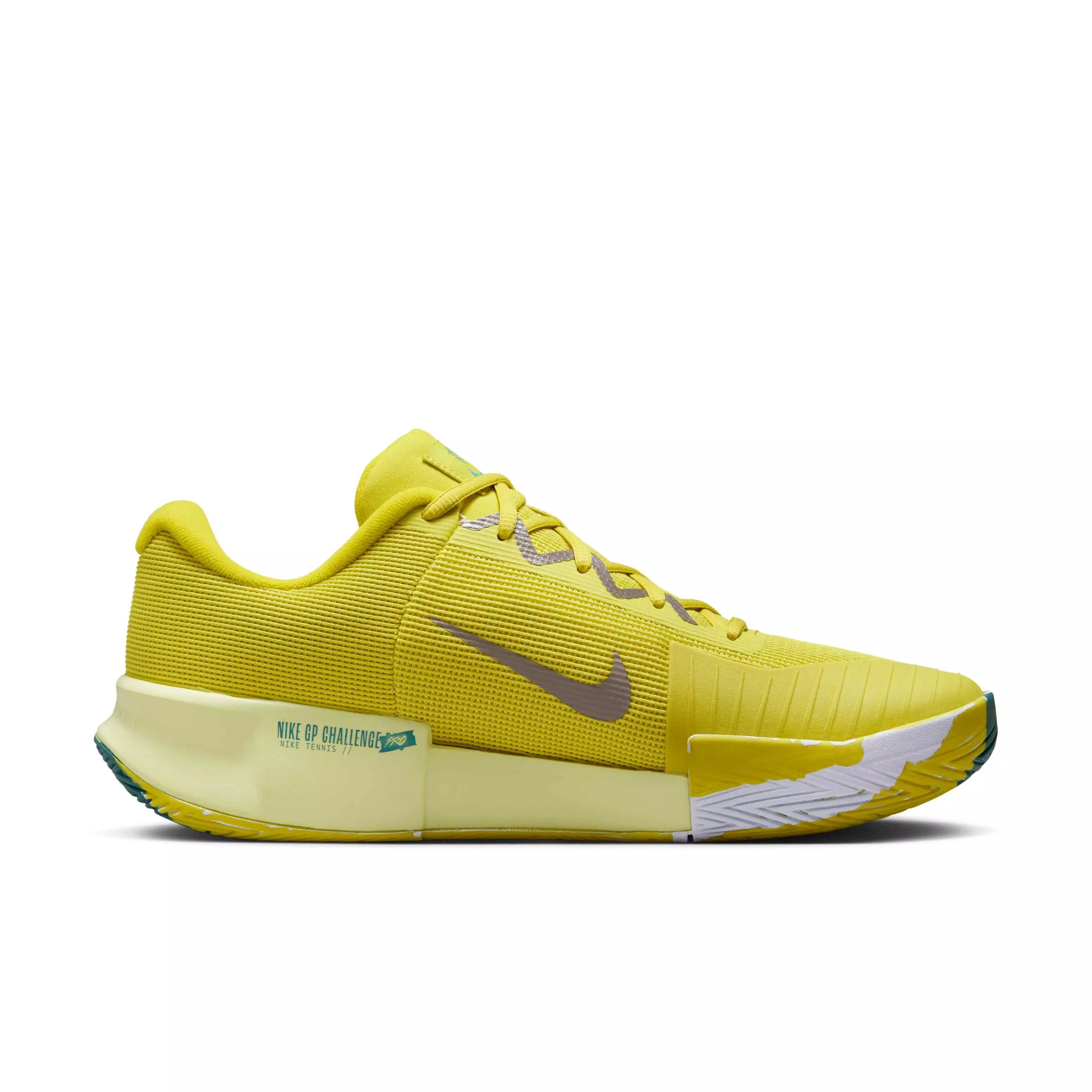 Nike GP Challenge Pro "High Voltage/Luminous Green/Cave Stone/Mineral Teal" Men's HC Tennis Shoe - VOLTAGE/GREEN/STONE/TEAL