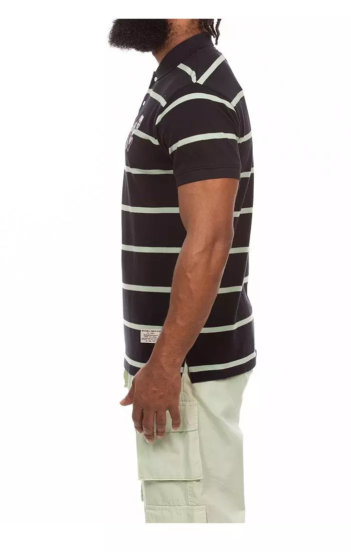 Hustle Gang Men's Dark Jade Short Sleeve Polo - BLACK