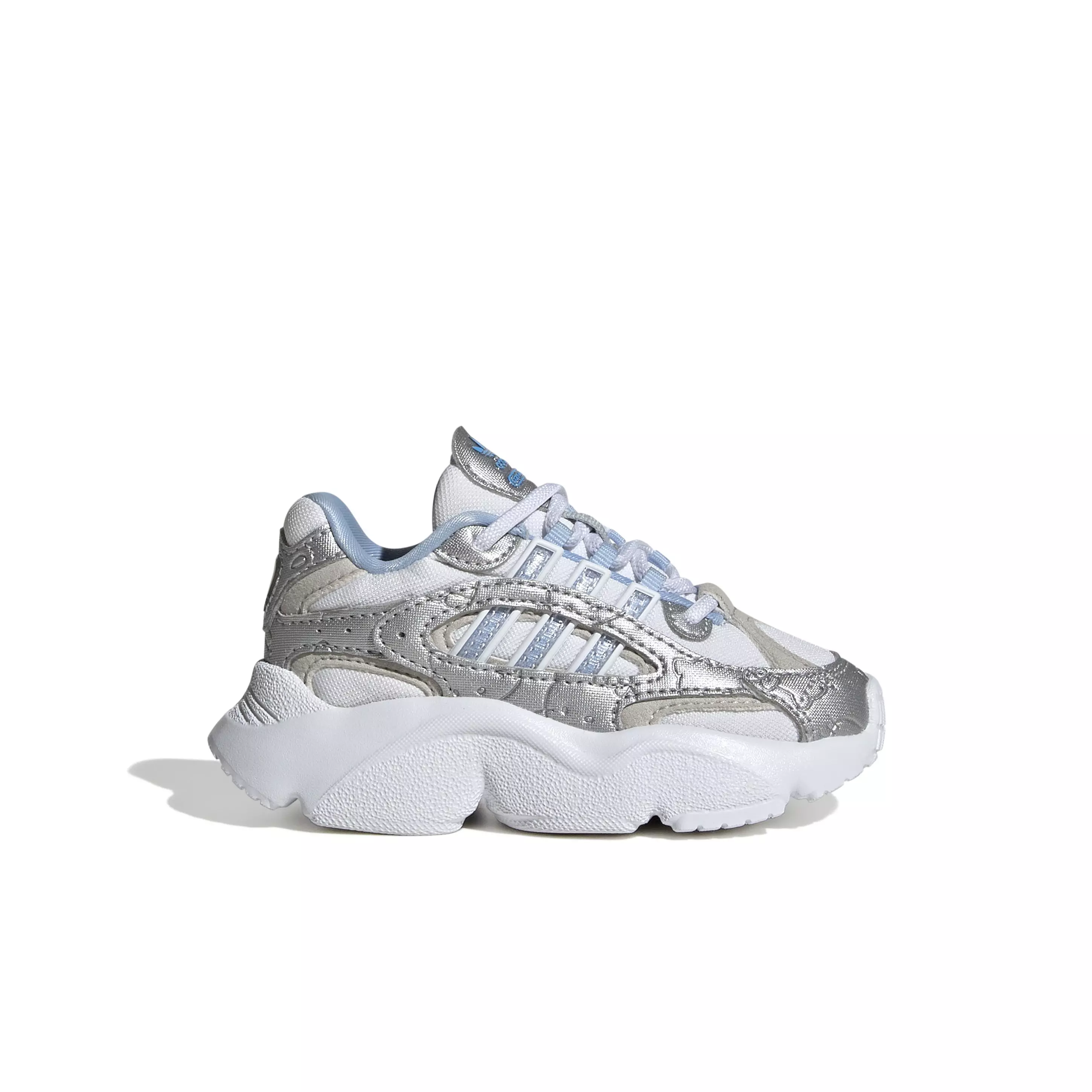 adidas Originals X Hello Kitty Ozmillen "Ftwr White/Glow Blue/Grey One" Infant Girls' Shoe - WHITE/BLUE/GREY