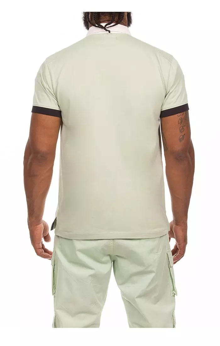 Hustle Gang Men's Pile Up Rugby Polo - LT GREEN