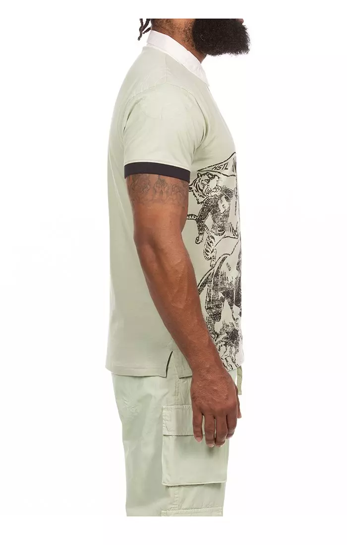 Hustle Gang Men's Pile Up Rugby Polo - LT GREEN