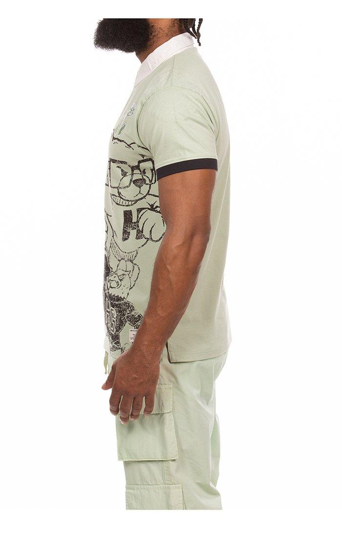 Hustle Gang Men's Pile Up Rugby Polo - LT GREEN Thumbnail View 4