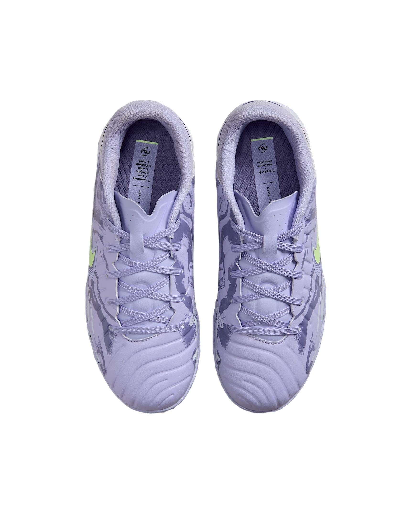 Nike Jr. Tiempo Legend 10 Academy Turf "Purple Agate/Barely Volt" Grade School Kids' Soccer Shoe - PURPLE/VOLT Thumbnail View 3