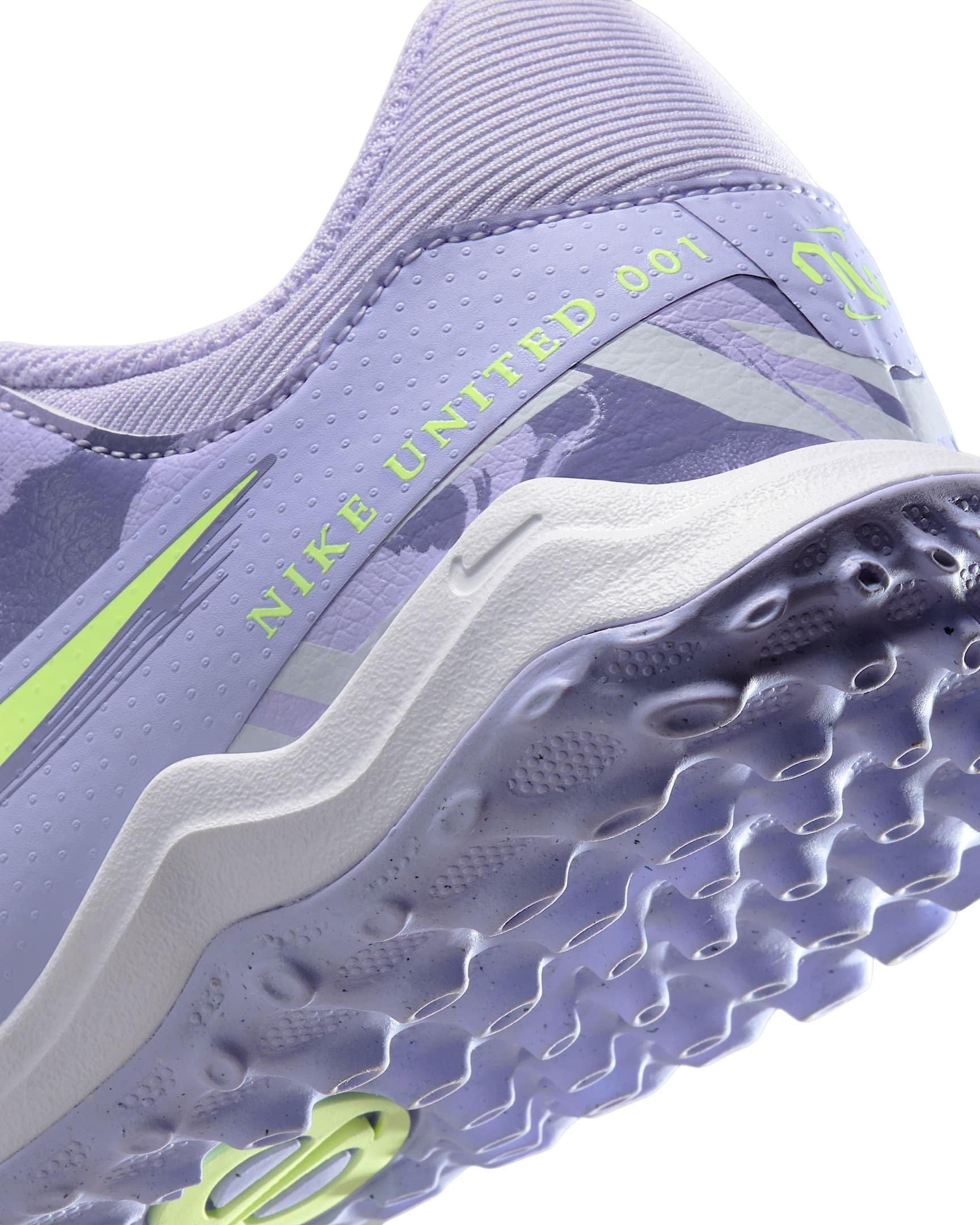 Nike Jr. Tiempo Legend 10 Academy Turf "Purple Agate/Barely Volt" Grade School Kids' Soccer Shoe - PURPLE/VOLT Thumbnail View 7