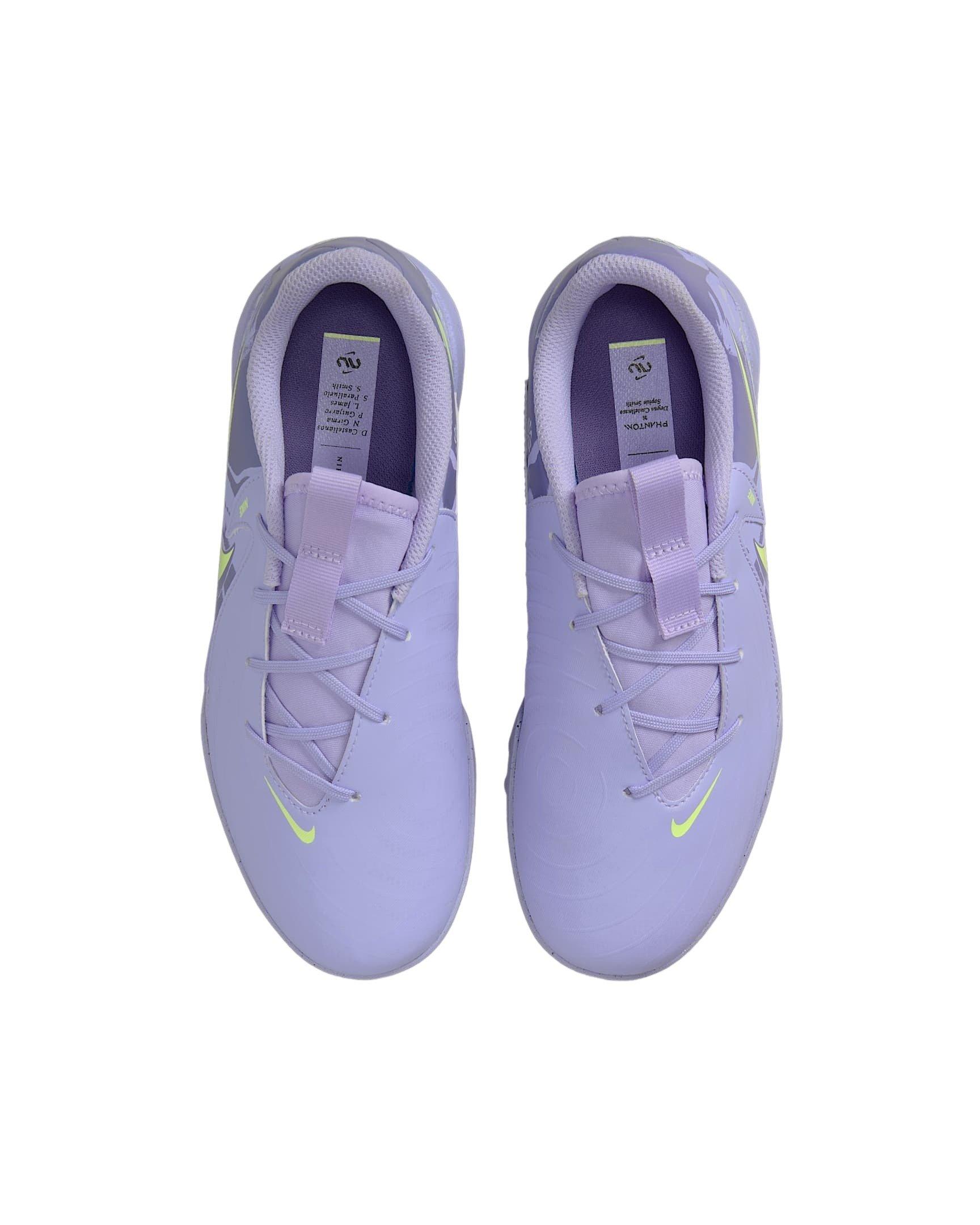 Nike Jr. Phantom GX 2 Academy Turf Grade School Kids' "Purple Agate/Barely Volt" Soccer Shoe