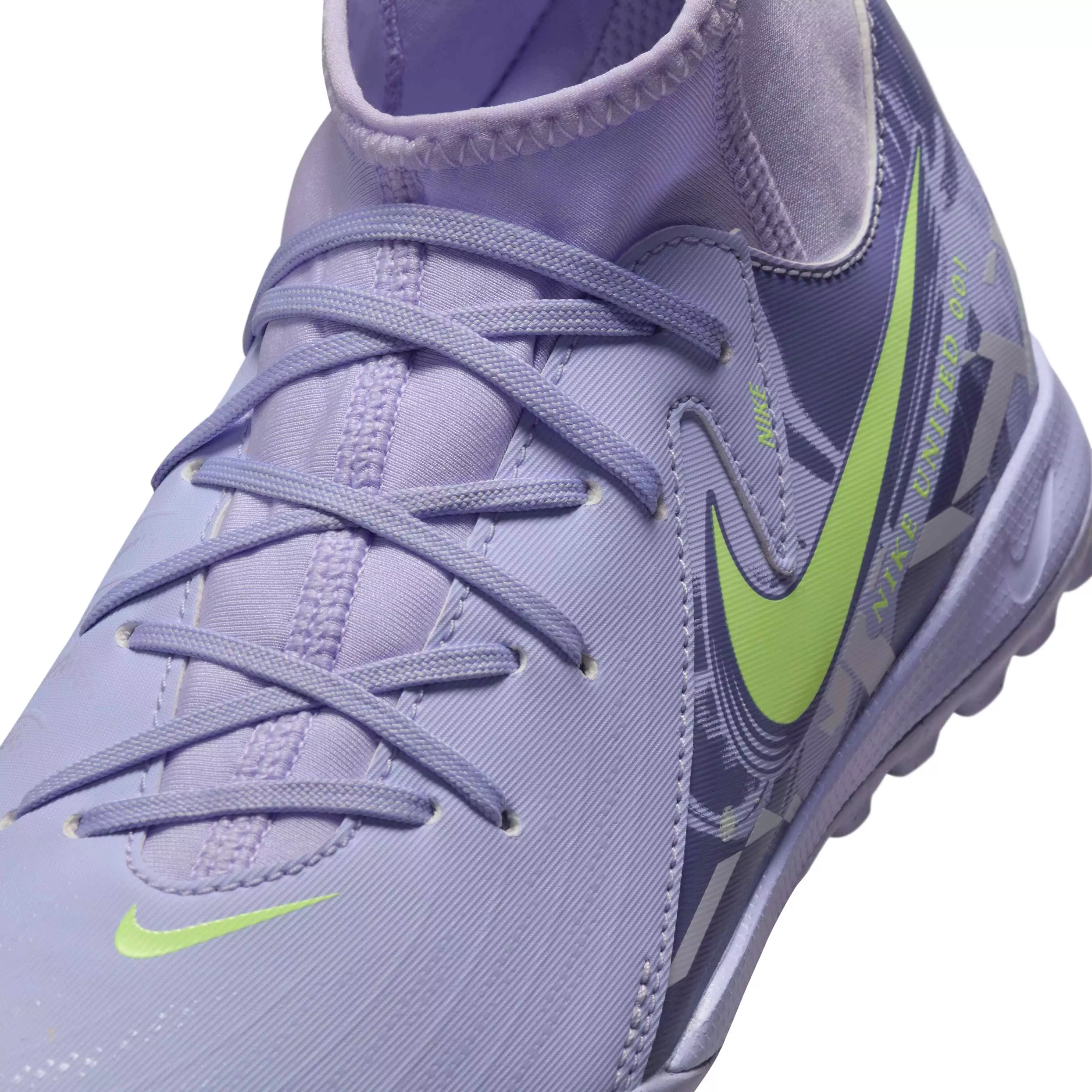 Nike Jr. Phantom Luna 2 Academy Turf "Purple Agate/Barely Volt" Grade School Kids' Soccer Shoe - PURPLE/VOLT