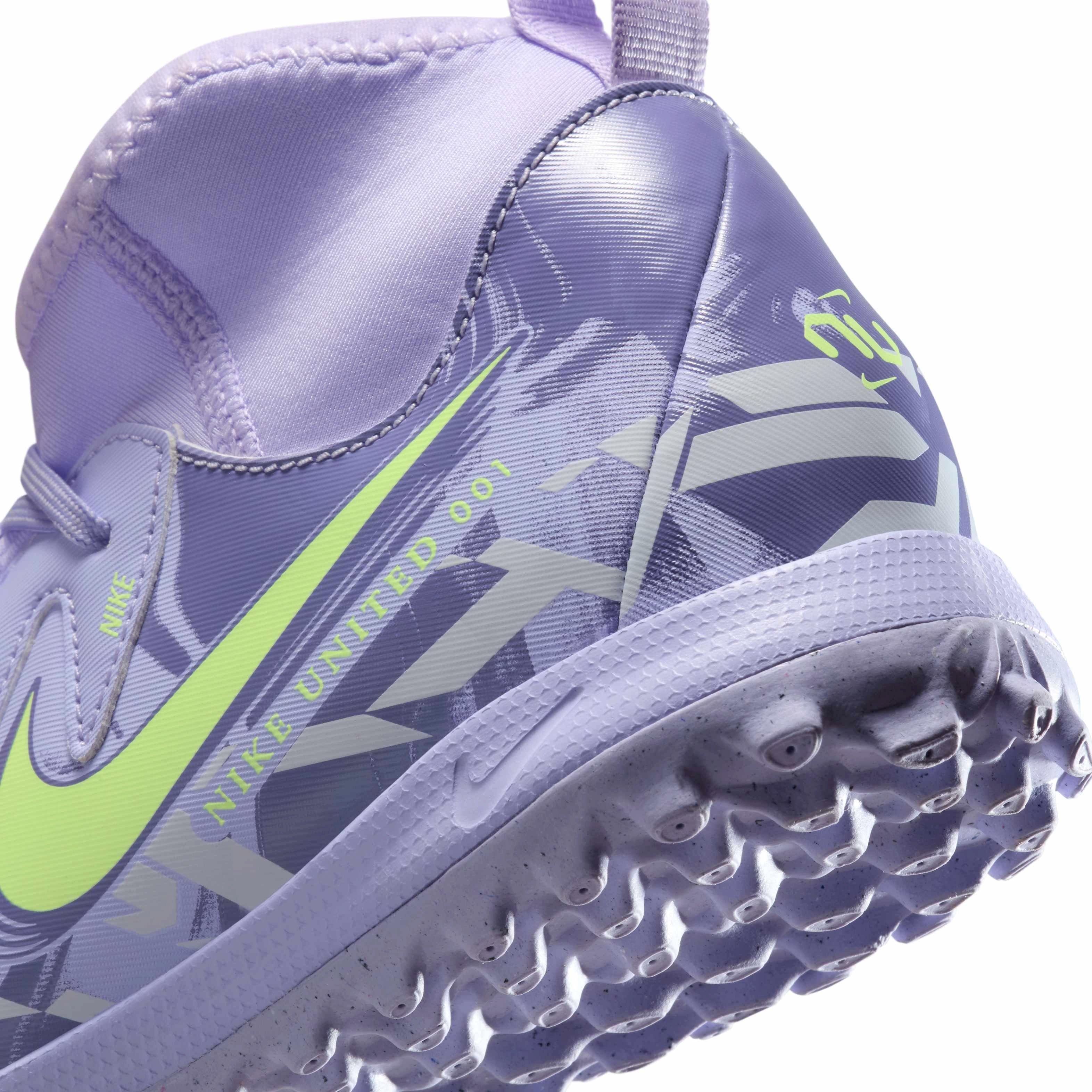 Nike Jr. Phantom Luna 2 Academy Turf Grade School Kids' "Purple Agate/Barely Volt" Soccer Shoe