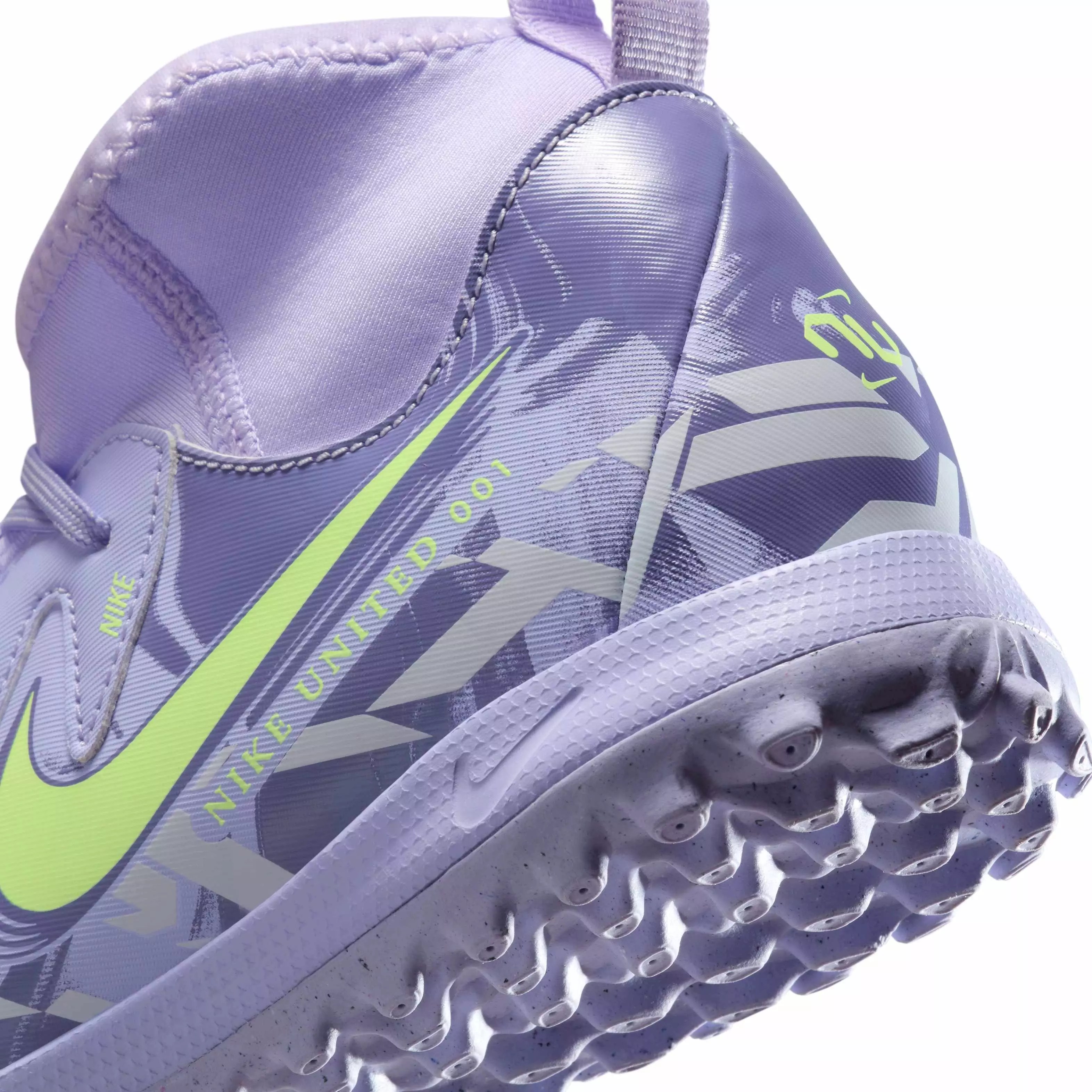 Nike Jr. Phantom Luna 2 Academy Turf "Purple Agate/Barely Volt" Grade School Kids' Soccer Shoe - PURPLE/VOLT